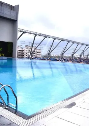 Rooftop pool at Eka Club, Ahmedabad